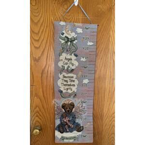 Vintage 1996 Boyds Bears Angelica Guardian Growth Chart Wall Hanging
